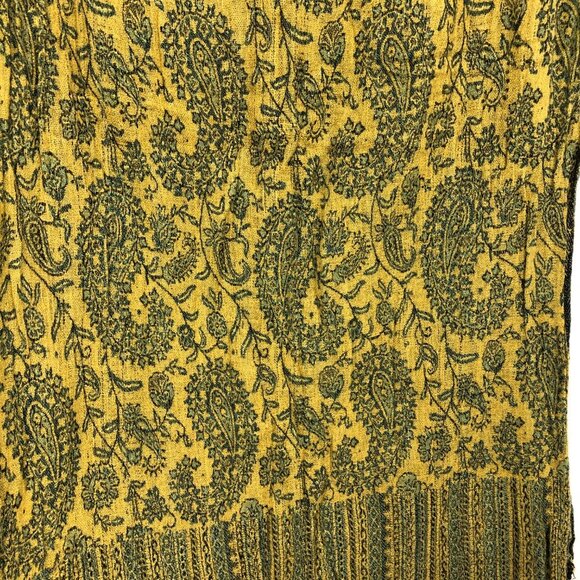 Mustard Yellow Paisley Print Scarf - Picture 10 of 12